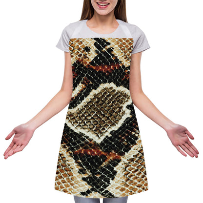 Brown And Black Snakeskin Print Adjustable Apron