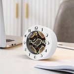 Brown And Black Snakeskin Print Alarm Clock