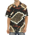 Brown And Black Snakeskin Print Aloha Shirt