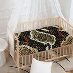 Brown And Black Snakeskin Print Baby Crib Sheet