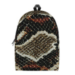 Brown And Black Snakeskin Print Backpack