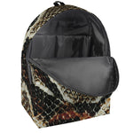 Brown And Black Snakeskin Print Backpack