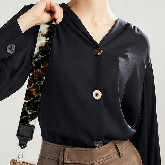 Brown And Black Snakeskin Print Bag Strap
