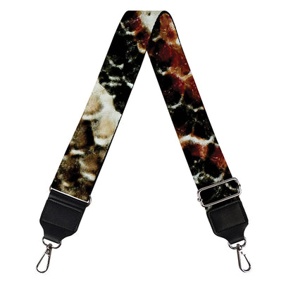 Brown And Black Snakeskin Print Bag Strap