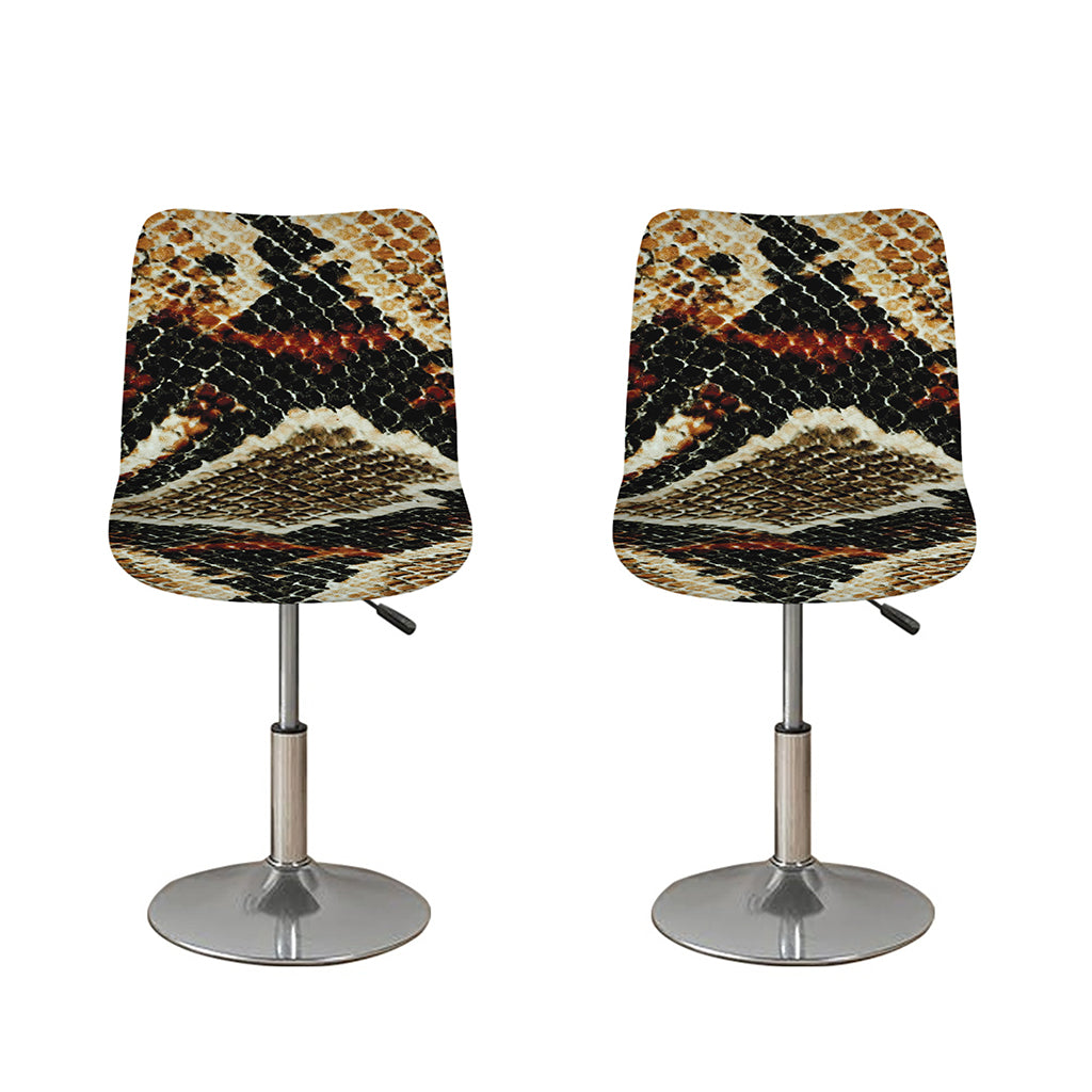 Brown And Black Snakeskin Print Bar Stool Covers