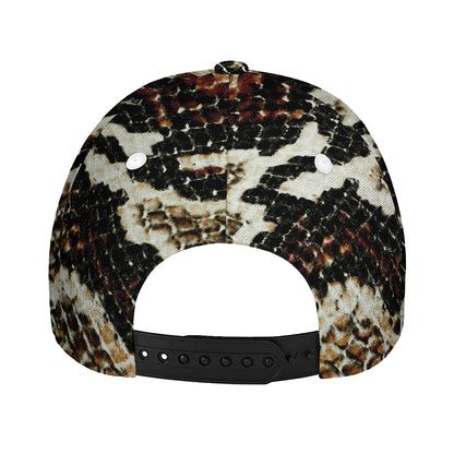 Brown And Black Snakeskin Print Baseball Cap