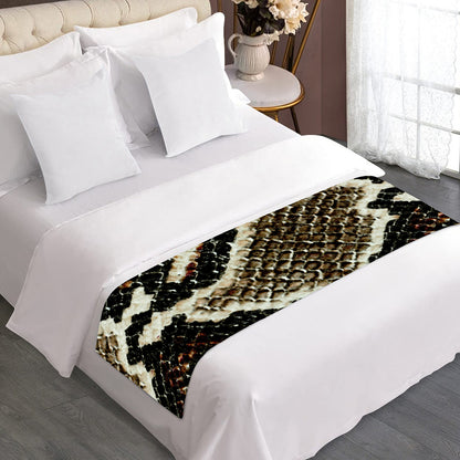 Brown And Black Snakeskin Print Bed Runner
