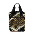 Brown And Black Snakeskin Print Bible Tote Bag