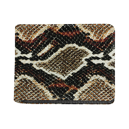 Brown And Black Snakeskin Print Bifold Wallet