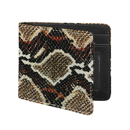 Brown And Black Snakeskin Print Bifold Wallet