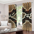 Brown And Black Snakeskin Print Dimout Grommet Curtains