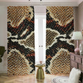 Brown And Black Snakeskin Print Dimout Pencil Pleat Curtains