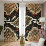 Brown And Black Snakeskin Print Blackout Pencil Pleat Curtains