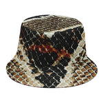 Brown And Black Snakeskin Print Bucket Hat