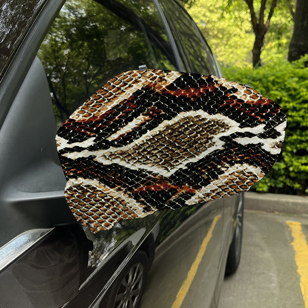 Brown And Black Snakeskin Print Car Side Mirror Covers