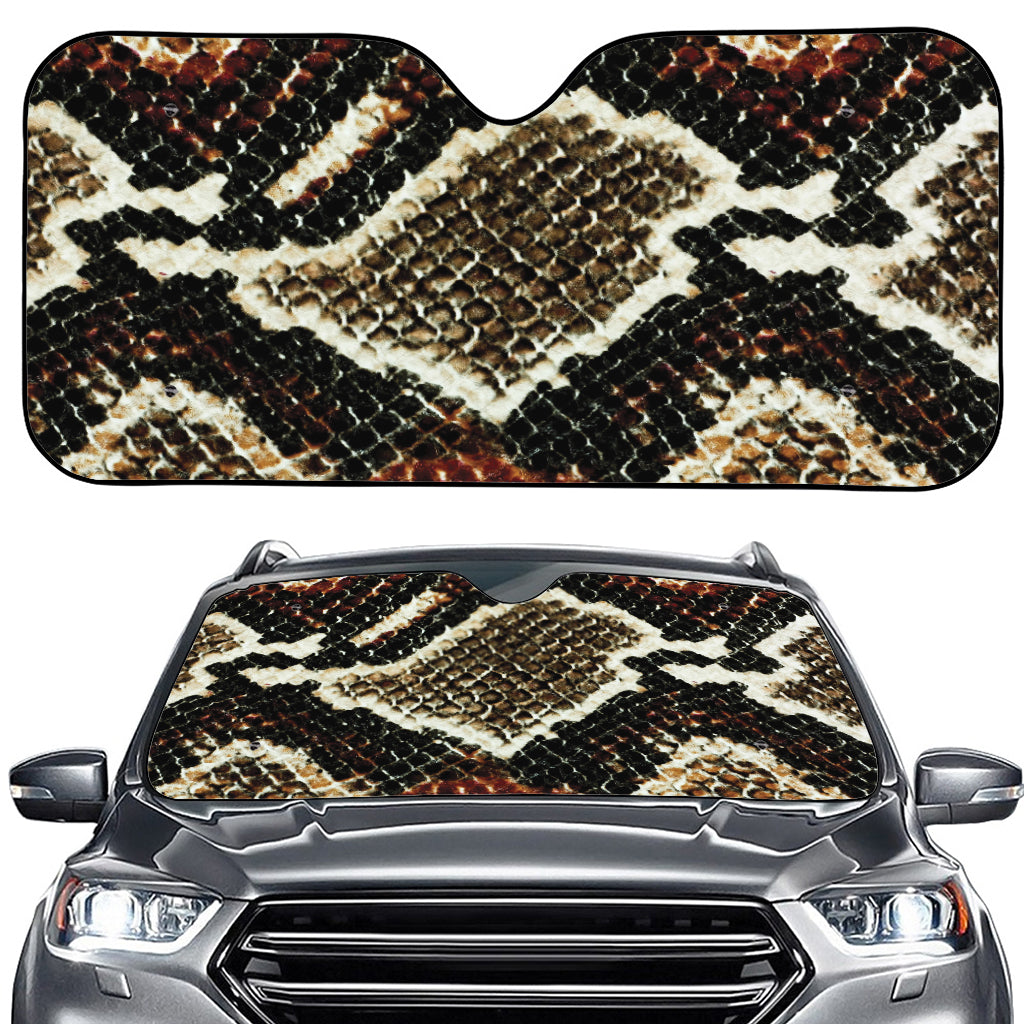 Brown And Black Snakeskin Print Car Windshield Sun Shade