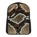 Brown And Black Snakeskin Print Casual Backpack