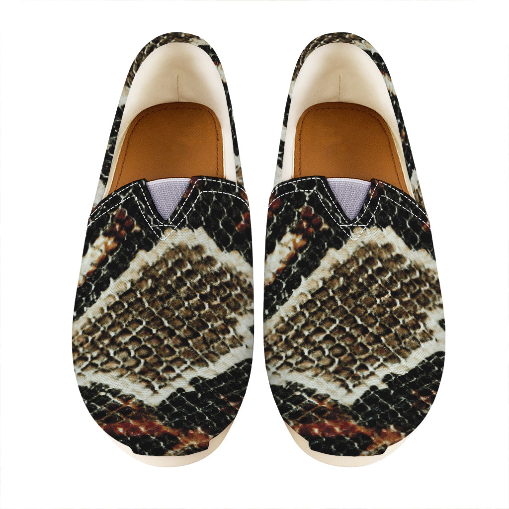 Brown And Black Snakeskin Print Casual Shoes