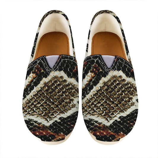 Brown And Black Snakeskin Print Casual Shoes