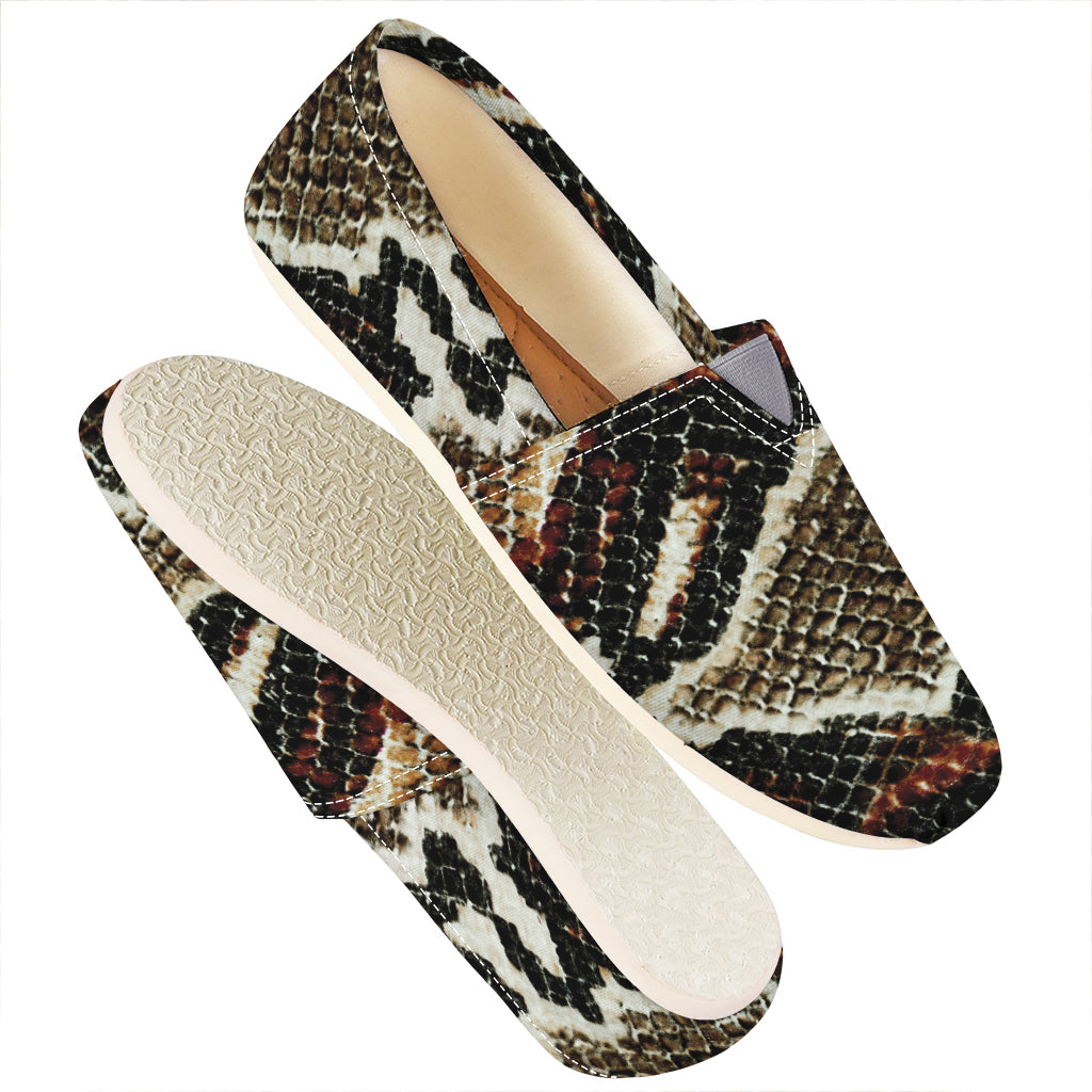 Brown And Black Snakeskin Print Casual Shoes