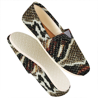 Brown And Black Snakeskin Print Casual Shoes