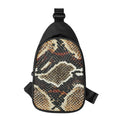 Brown And Black Snakeskin Print Sling Bag