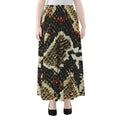 Brown And Black Snakeskin Print Chiffon Maxi Skirt
