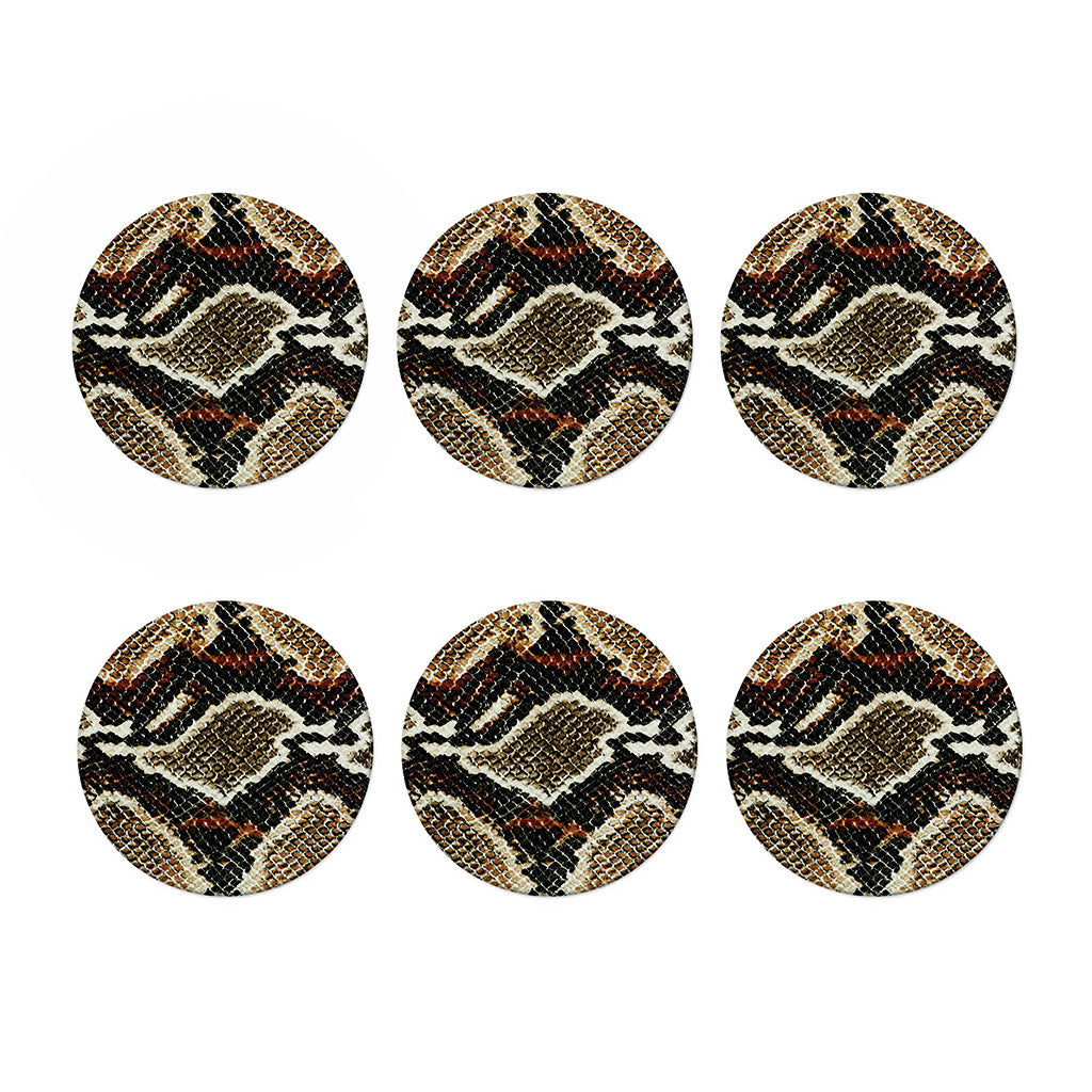 Brown And Black Snakeskin Print Coaster Set