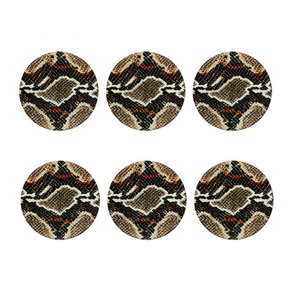 Brown And Black Snakeskin Print Coaster Set