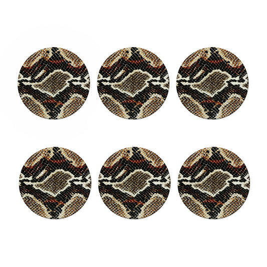 Brown And Black Snakeskin Print Coaster Set