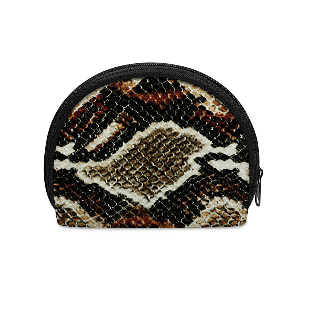 Brown And Black Snakeskin Print Coin Purse