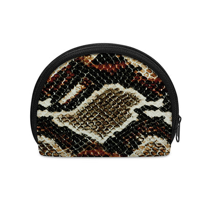 Brown And Black Snakeskin Print Coin Purse