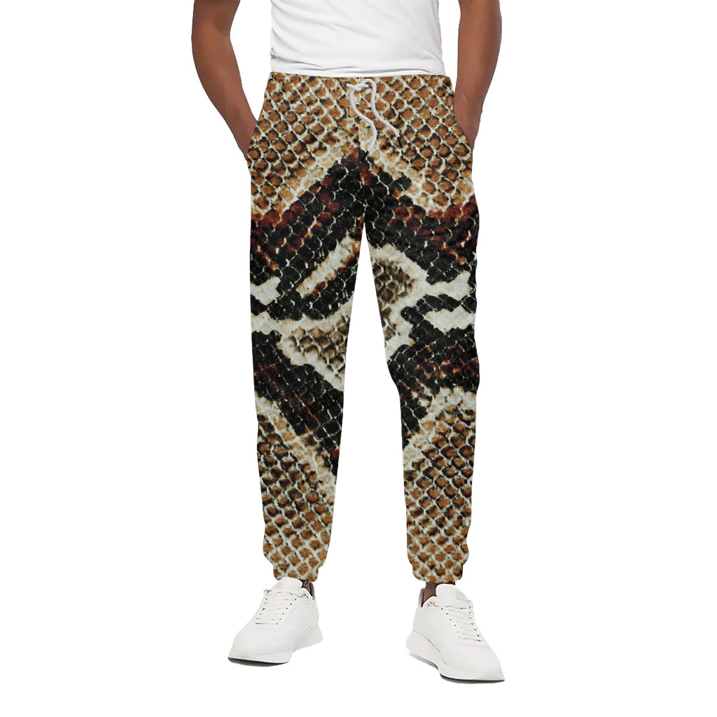 Brown And Black Snakeskin Print Cotton Pants