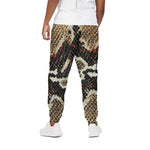 Brown And Black Snakeskin Print Cotton Pants