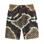 Brown And Black Snakeskin Print Cotton Shorts