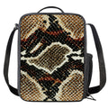 Brown And Black Snakeskin Print Crossbody Lunch Bag