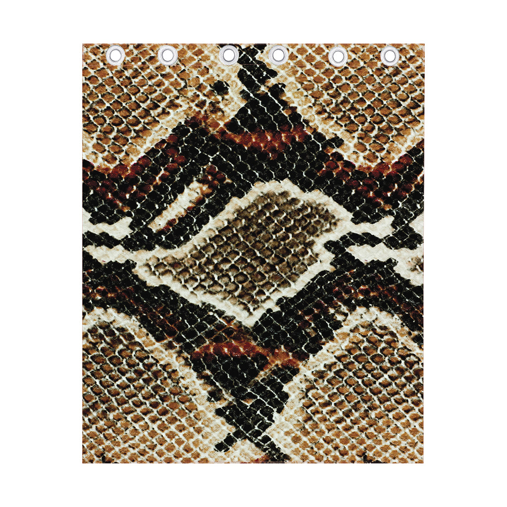 Brown And Black Snakeskin Print Curtain