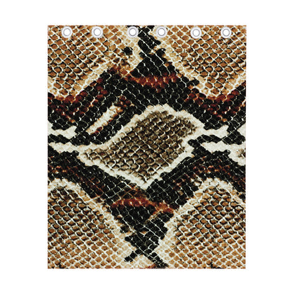 Brown And Black Snakeskin Print Curtain