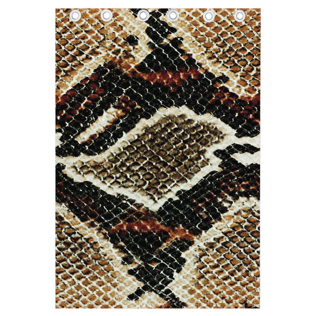Brown And Black Snakeskin Print Curtain