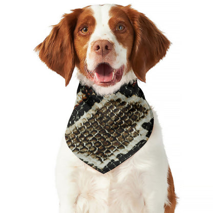 Brown And Black Snakeskin Print Dog Bandana