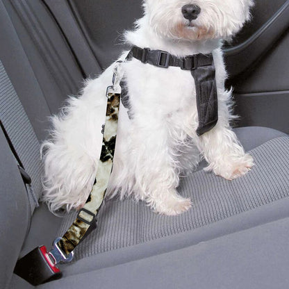Brown And Black Snakeskin Print Dog Seat Belt