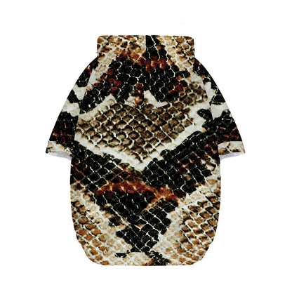 Brown And Black Snakeskin Print Dog Zip Up Hoodie