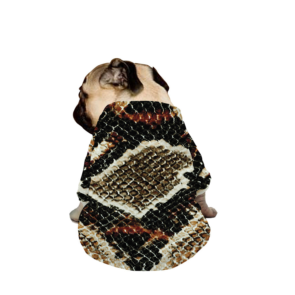 Brown And Black Snakeskin Print Dog Zip Up Jacket