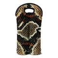 Brown And Black Snakeskin Print Double Neoprene Wine Tote
