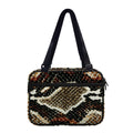 Brown And Black Snakeskin Print Double Strap Bible Bag