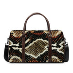 Brown And Black Snakeskin Print Duffle Bag