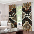 Brown And Black Snakeskin Print Extra Wide Grommet Curtains