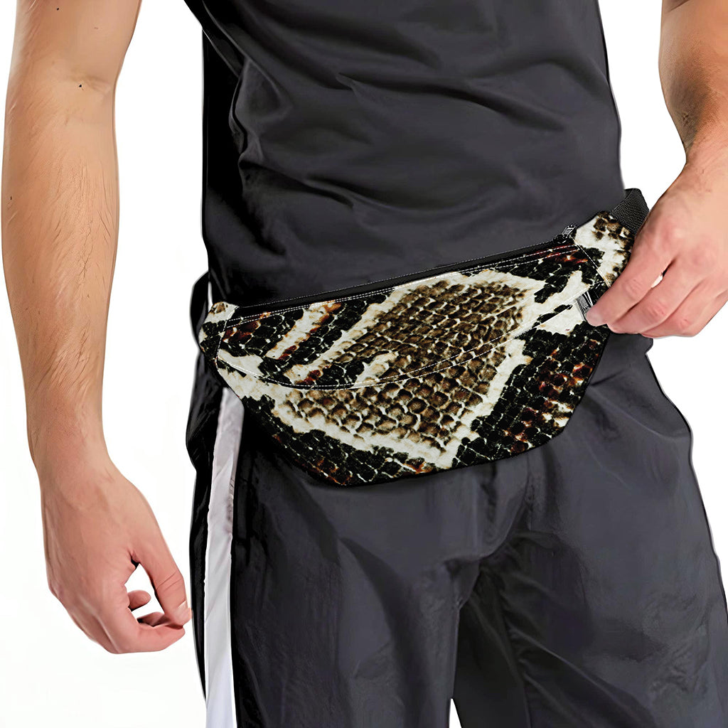 Brown And Black Snakeskin Print Fanny Pack