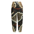 Brown And Black Snakeskin Print Fleece Lined Knit Pants