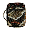 Brown And Black Snakeskin Print Front Pocket Bible Bag